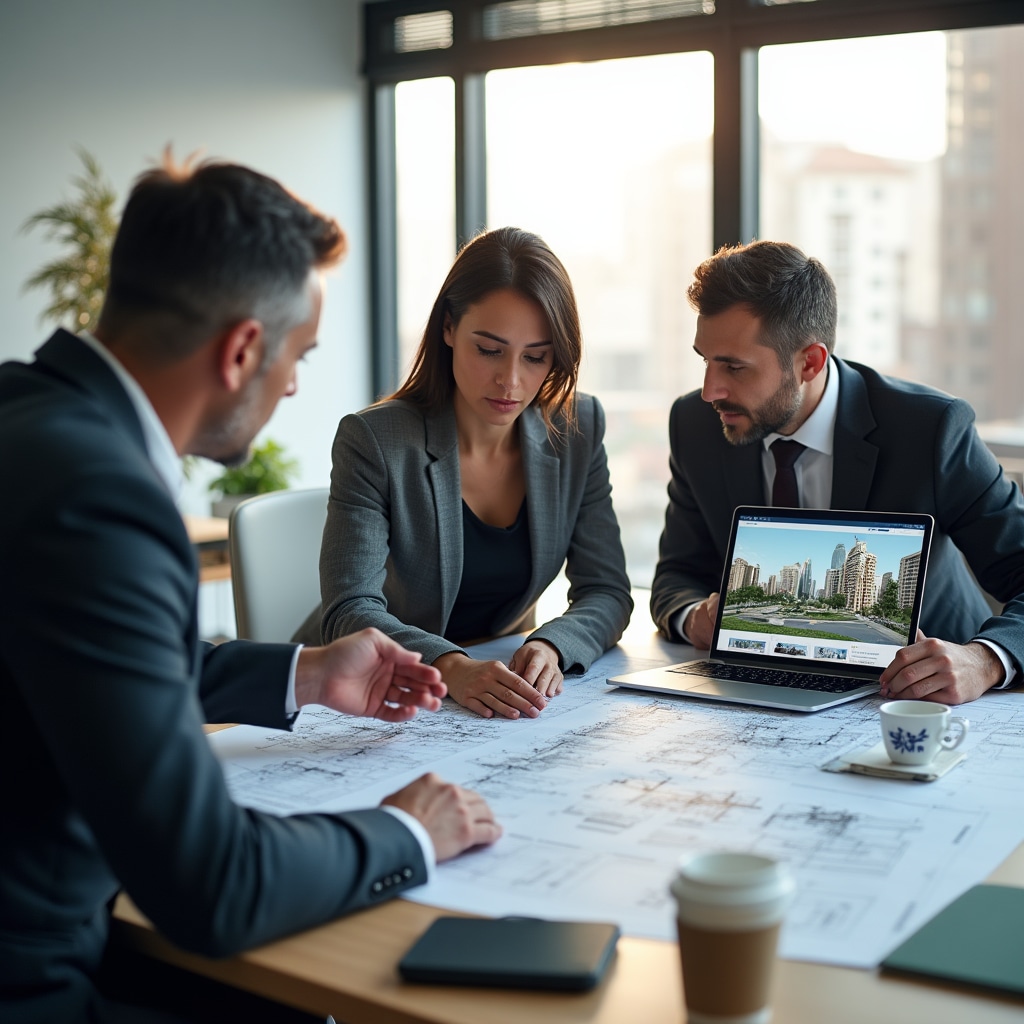 Site survey and planning meeting with construction team
